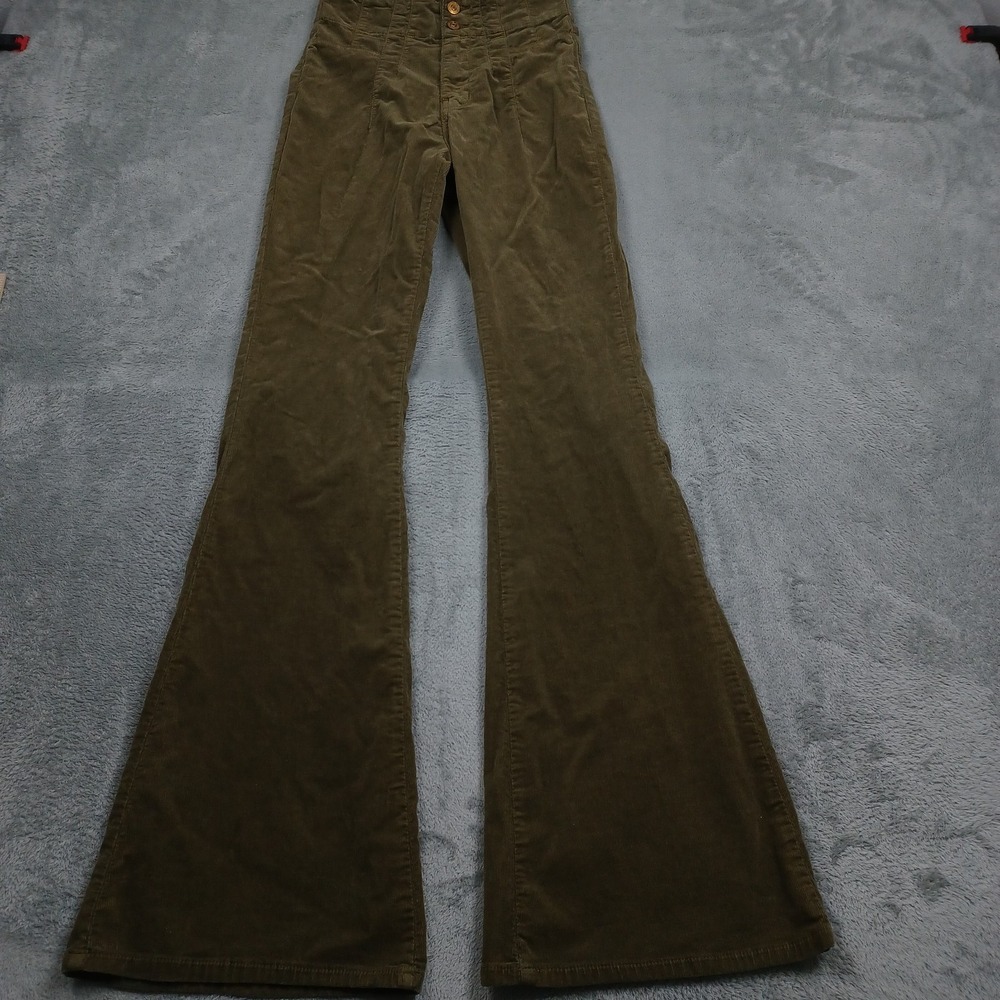 We The Free Pants Womens 26 Brown Flared Corduroy Preppy Boho